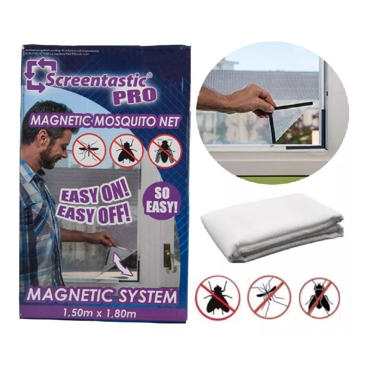 GENERICO - Magnético Anti-mosquito Moscas Malla Mosquitera 150x180cm