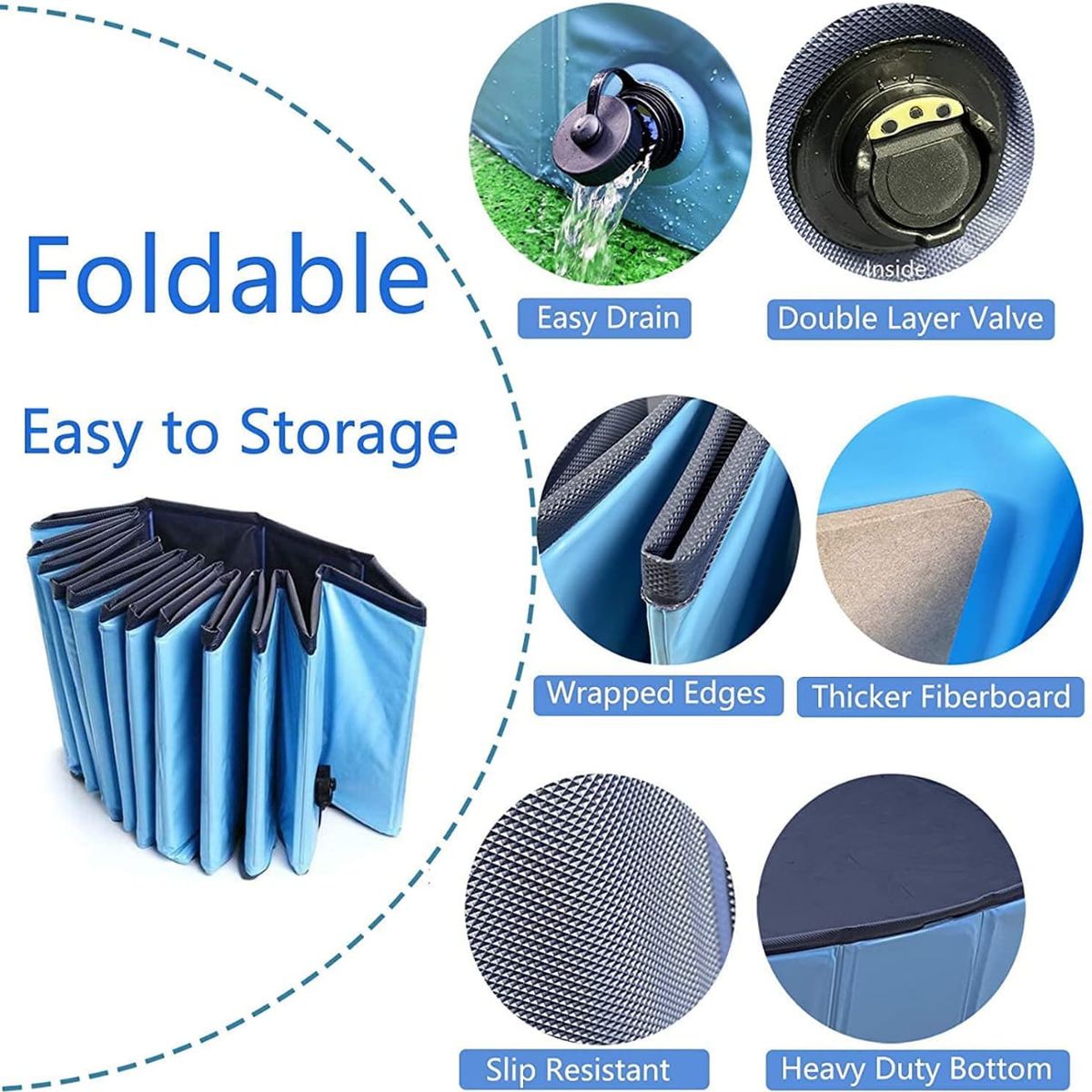 GENERICO - PISCINA PLEGABLE BAÑERA PARA MASCOTAS 120 CM