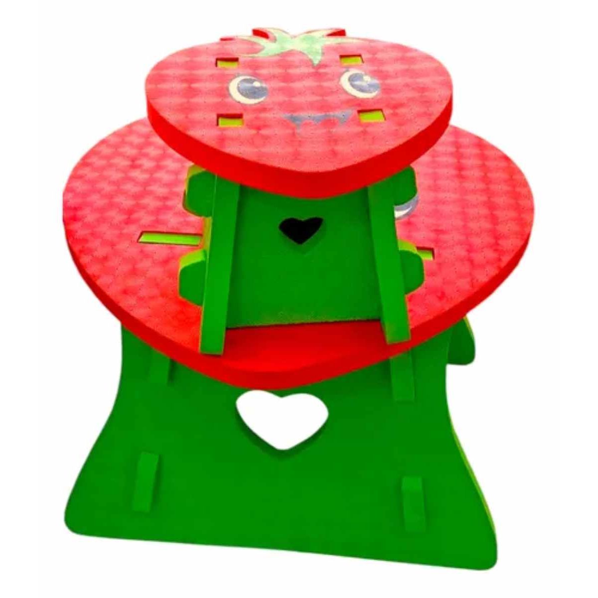 OEM - Set De Escritorio Y Asiento Goma Eva Frutilla Para Niños