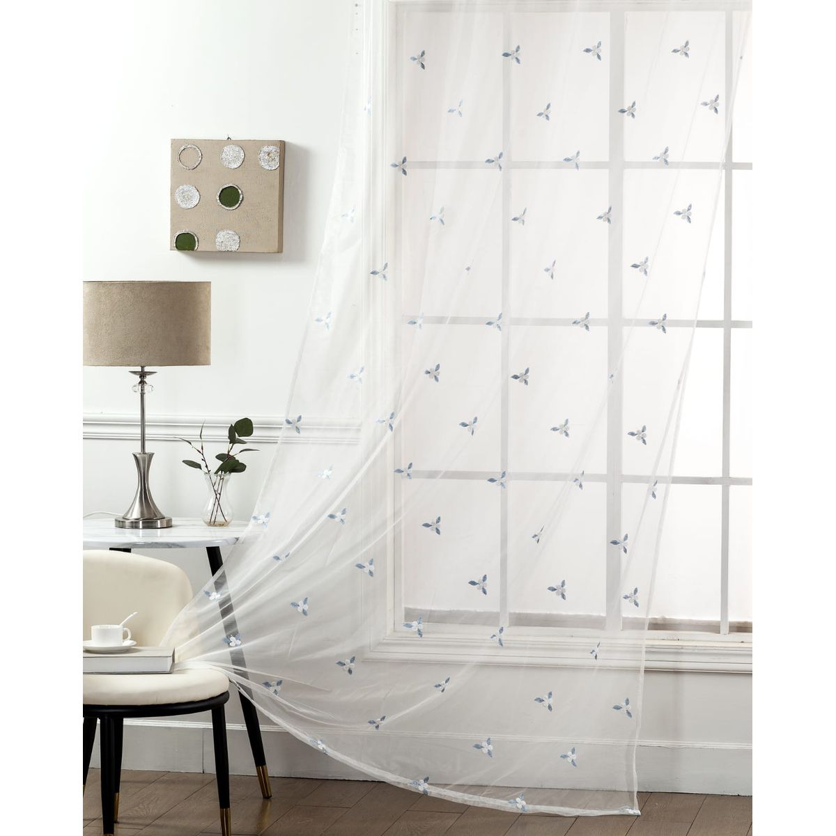 GENERICO - set par visillos bordados 2 paños140x230