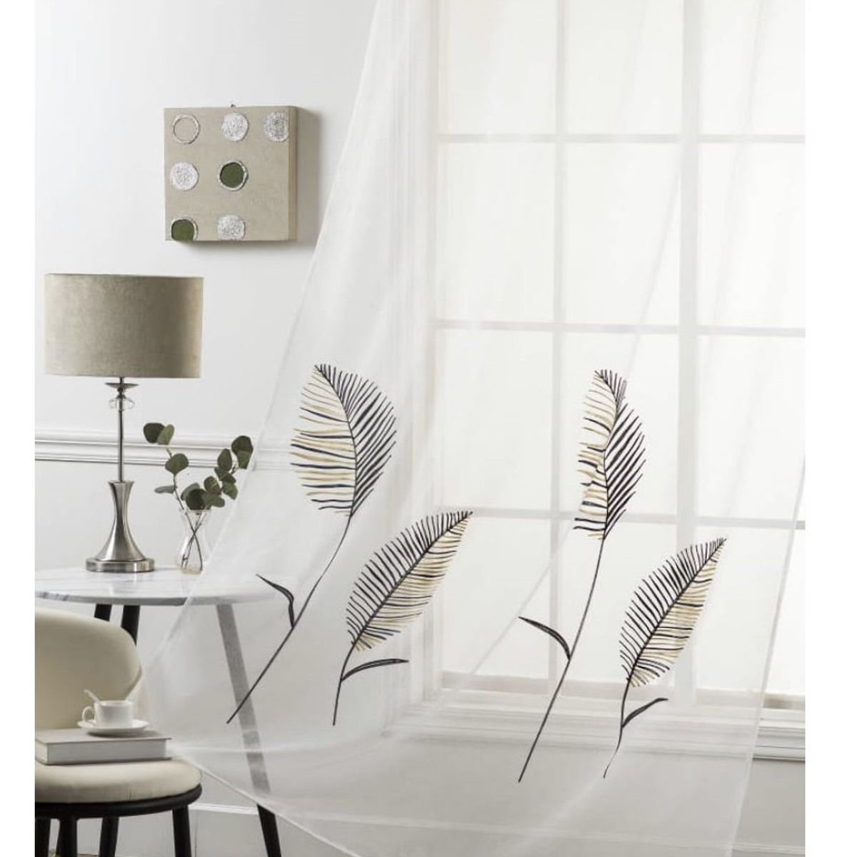 GENERICO - set par visillos bordados 2 paños140x230