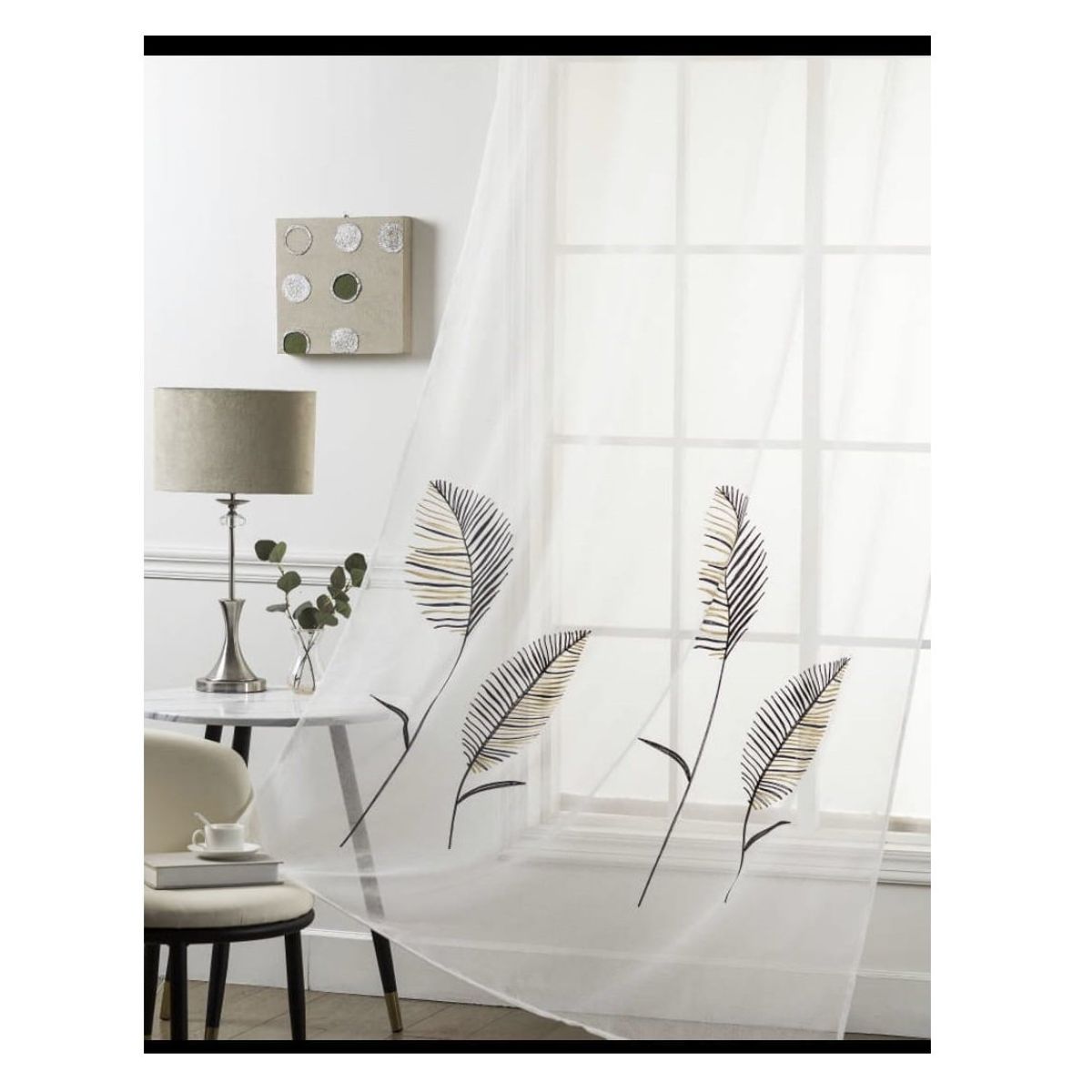 GENERICO - set par visillos bordados 2 paños140x230