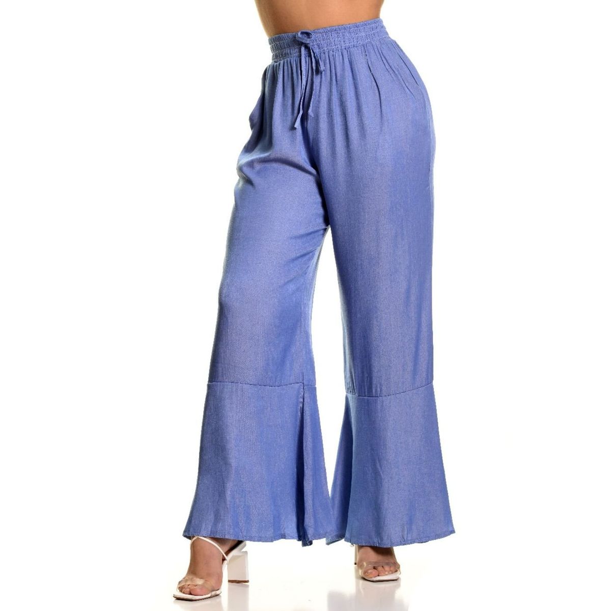 LIKE SHOP - Pantalon Palazzo Mujer Liviano Excelente Calidad Tipo Jeans 3092