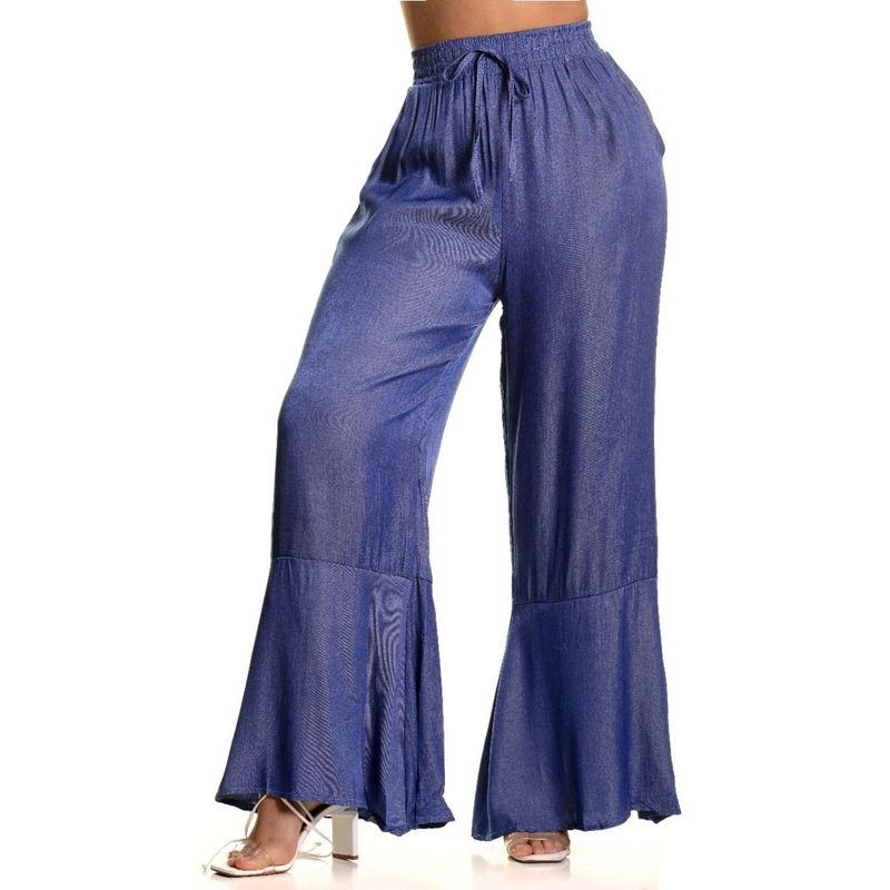 MPROPIA - Pantalon Palazzo Mujer Liviano Excelente Calidad Tipo Jeans 3092