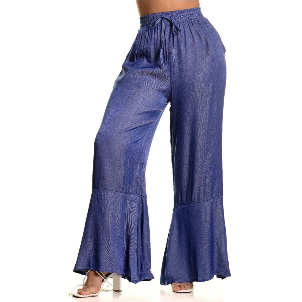 LIKE SHOP - Pantalon Palazzo Mujer Liviano Excelente Calidad Tipo Jeans 3092