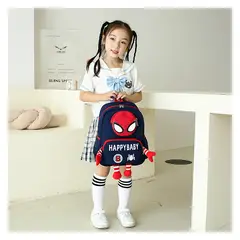 GENERICO - Mochila escolar Spiderman Hombre araña para niños Patitas Azul Claro