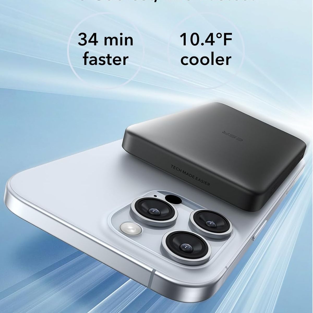 ESR - Bateria Portatil ESR Para iPhone Qi2 10,000 Mah Magnética Negro