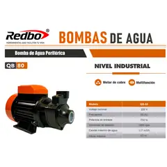 REDBO - Bomba Periférica De Agua QB-80