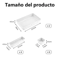 GENERICO - Organizador de Cajón Multiuso de 12 Compartimentos Gris