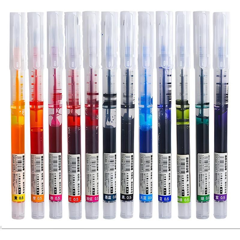 GENERICO - Set de 12 Bolígrafos Gel de Secado Rápido y Colores Vibrantes