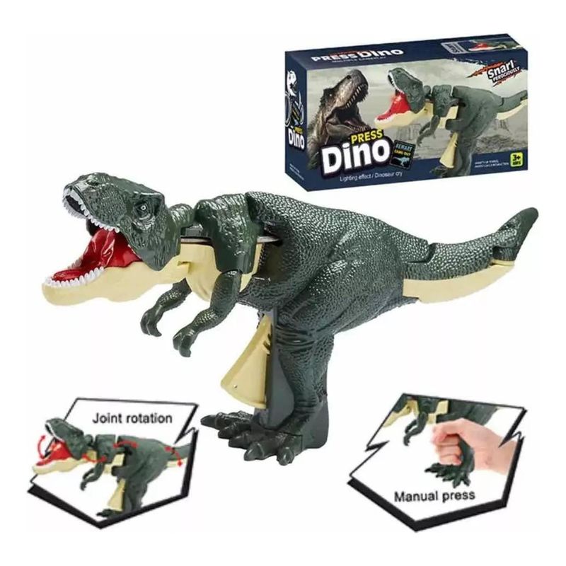 GENERICO - Dinosaurio Articulado con Luz y Sonido para Diversión Asegurada