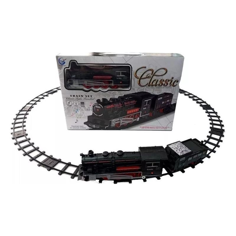 GENERICO - Tren Clásico Negro con Luz y Sonido para toda la familia