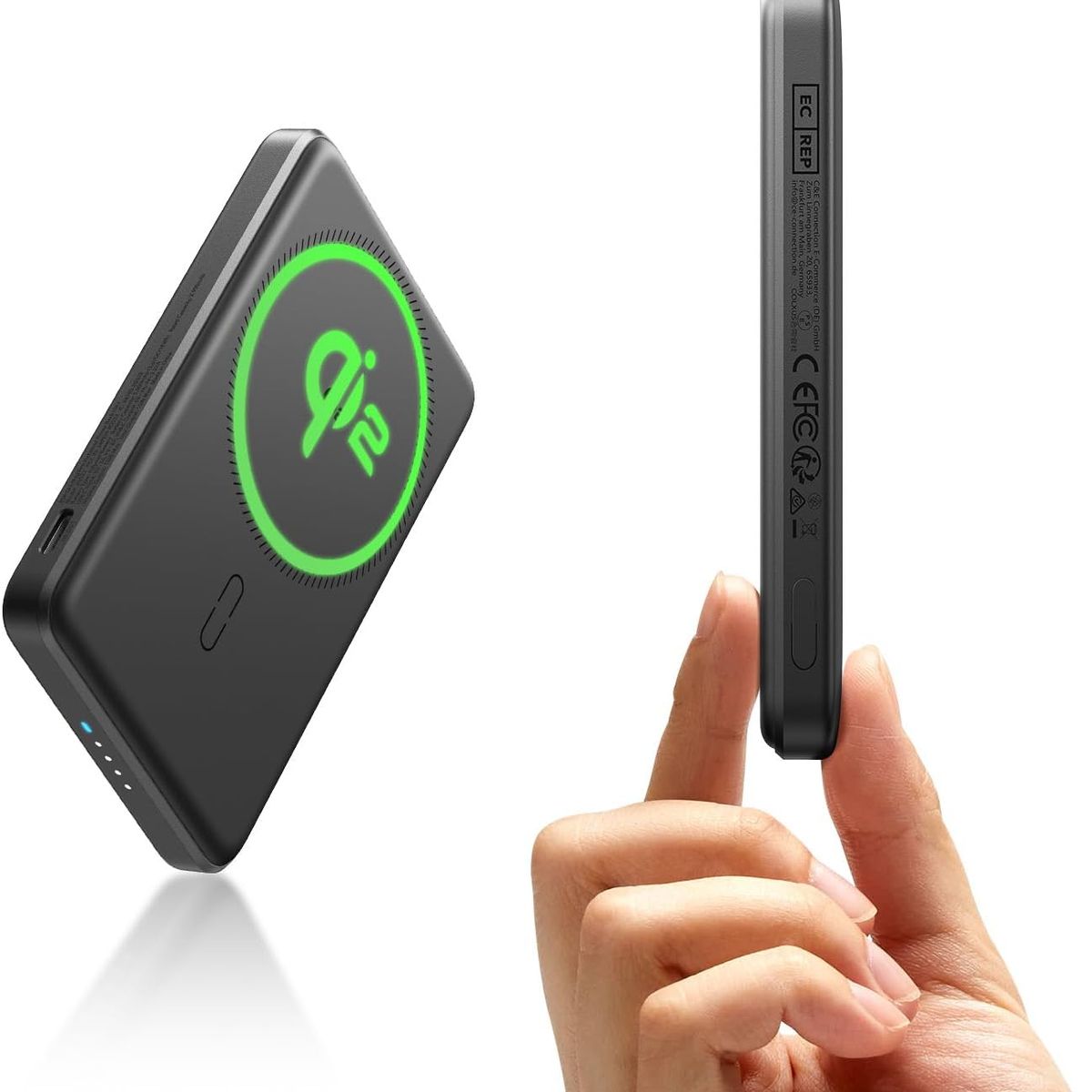 ESR - Bateria Portatil ESR Para iPhone Qi2 5,000 Mah Magnética Negro