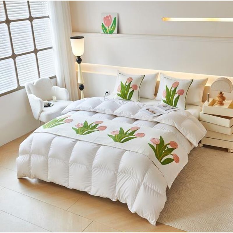 GENERICO - Piecera de Cama Bordada y Tejida, Elegancia en Textiles