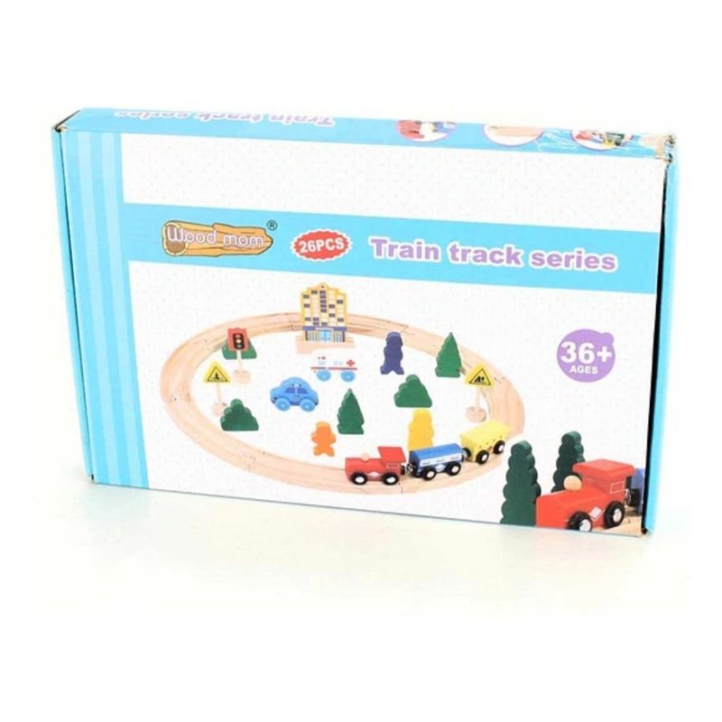 GENERICO - Pista de tren eléctrica de madera con luces y sonido