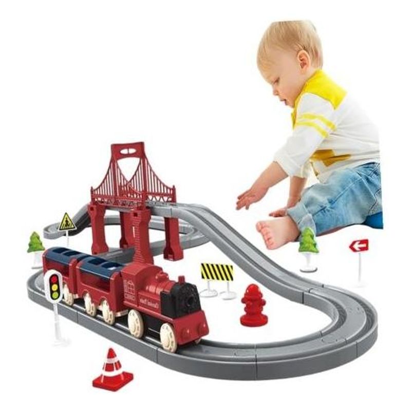 GENERICO - Tren de Juguete A Pilas con Vías y 44 Accesorios para Niños