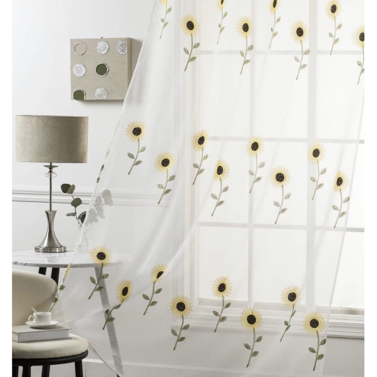 GENERICO - set par visillos bordados 2 paños140x230