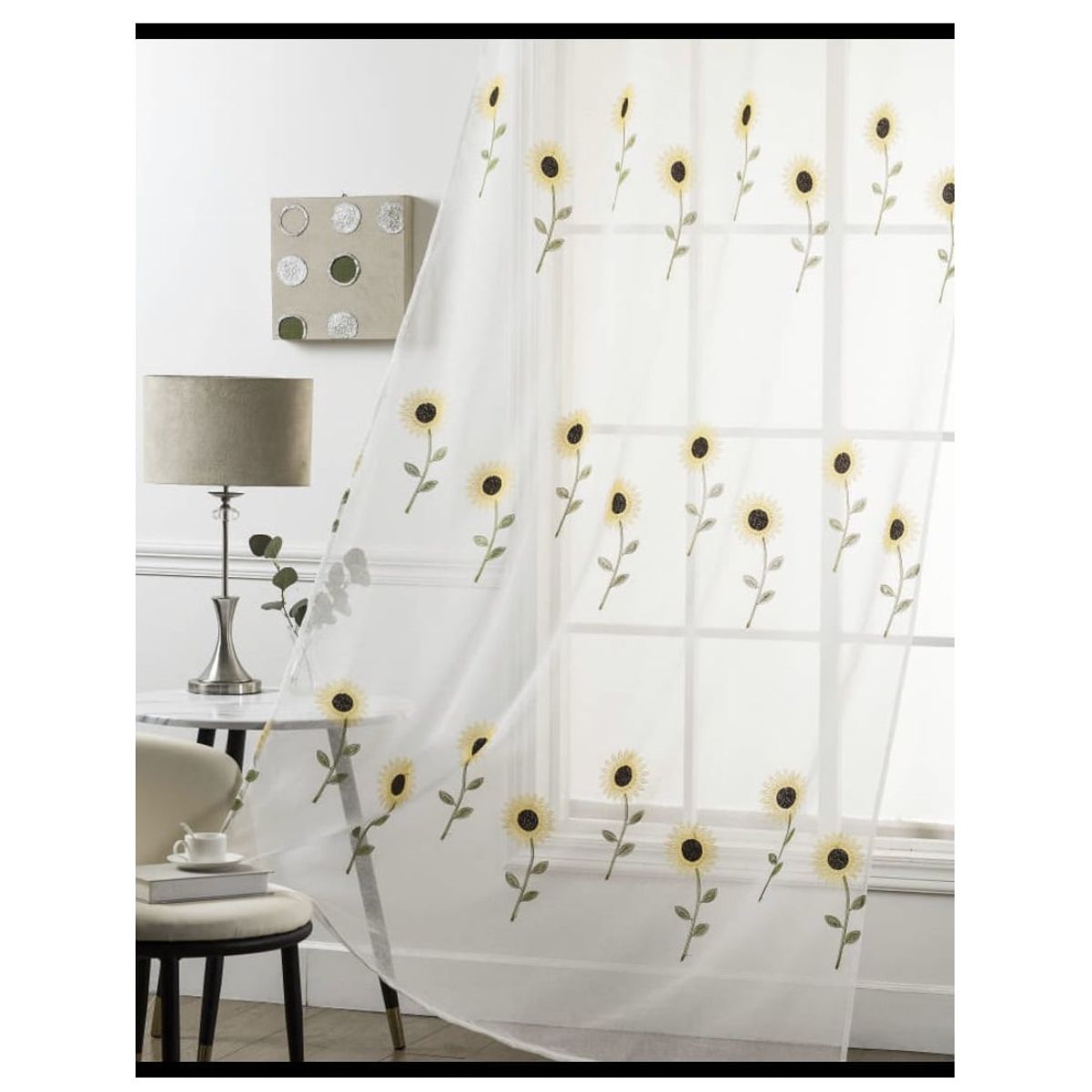 GENERICO - set par visillos bordados 2 paños140x230