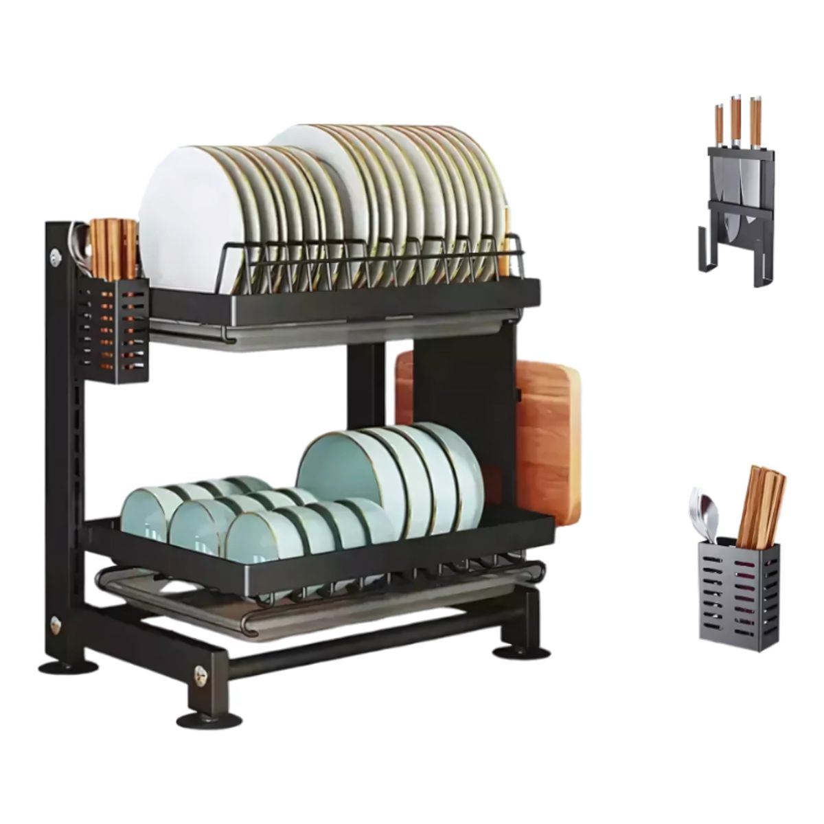 GENERICO - Escurridor Secador Loza 2 Niveles Organizador De Cocina