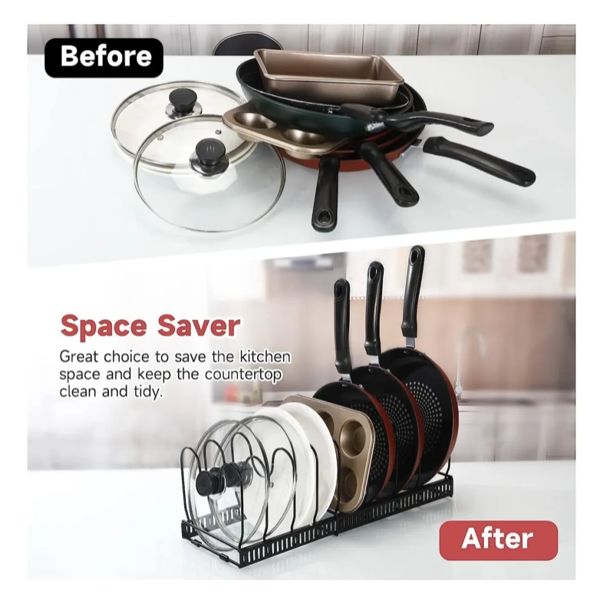 MUNDO MAGIA - Rack Organizador De Ollas Expandible Menaje Tablas Tapas