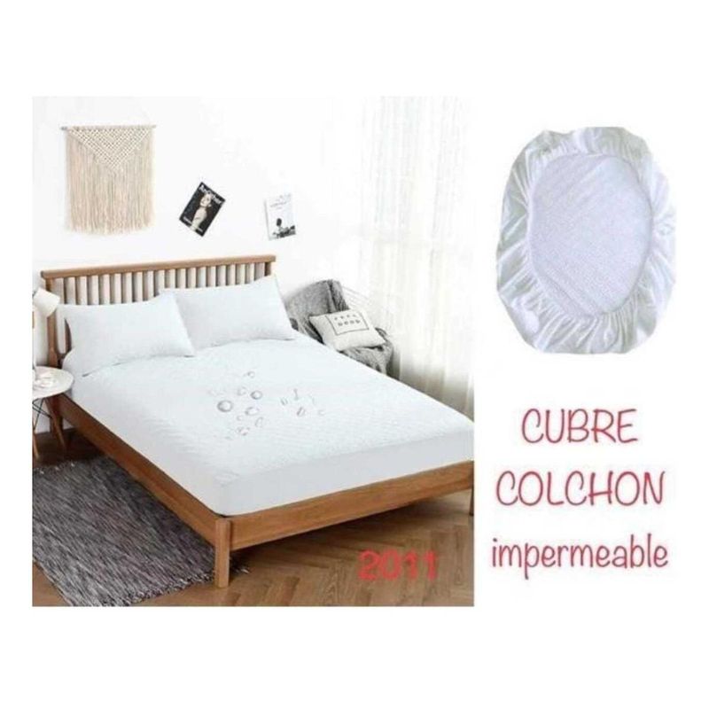 GENERICO - Protector Impermeable King para Colchón + 2 Fundas Acolchadas