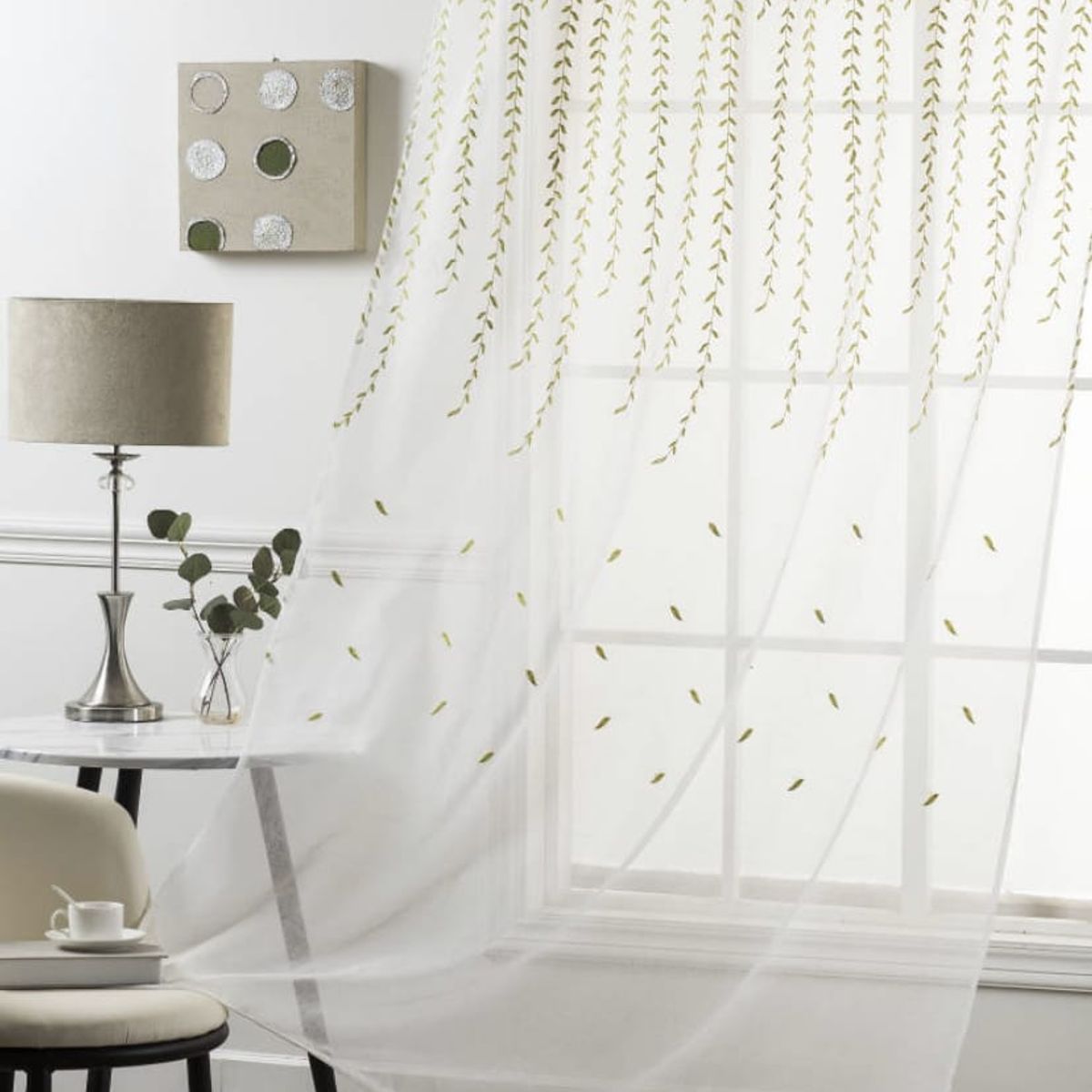 GENERICO - set par visillos bordados 2 paños140x230