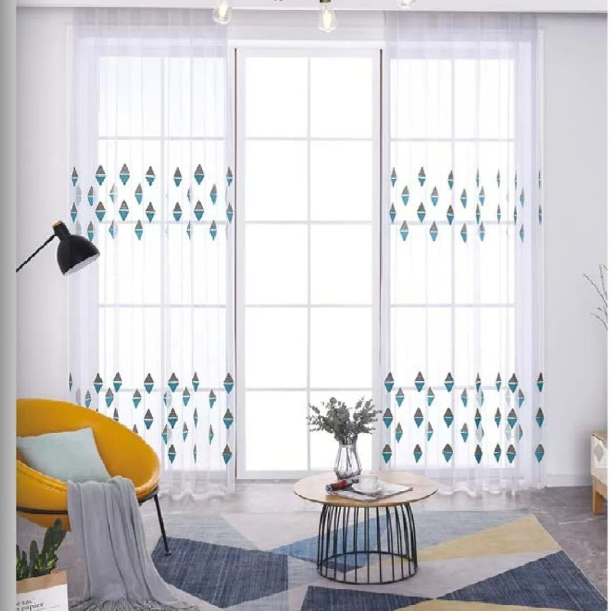 GENERICO - set par visillos bordados 2 paños140x230