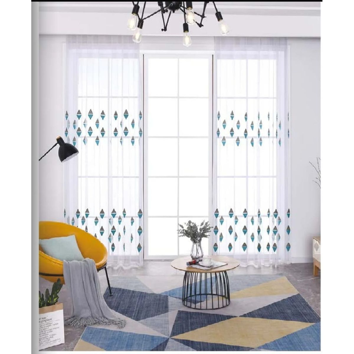 GENERICO - set par visillos bordados 2 paños140x230