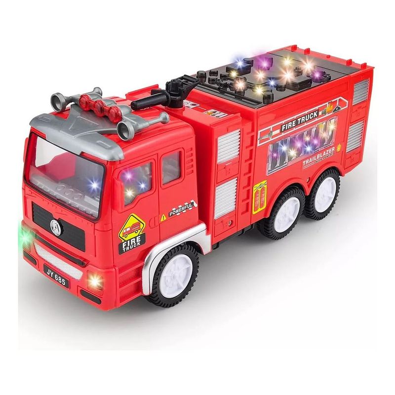 GENERICO - Camión de Bomberos Eléctrico con Luces y Sonidos Realistas