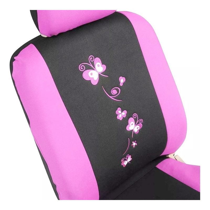 GENERICO - Funda de Asiento Floral y Mariposas para Auto - 8 Piezas