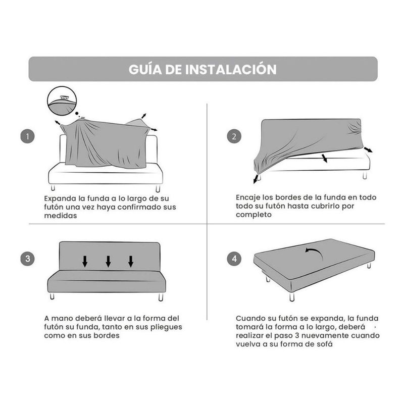 GENERICO - Funda Protectora de Futón en Tela Cuadrille Elástica