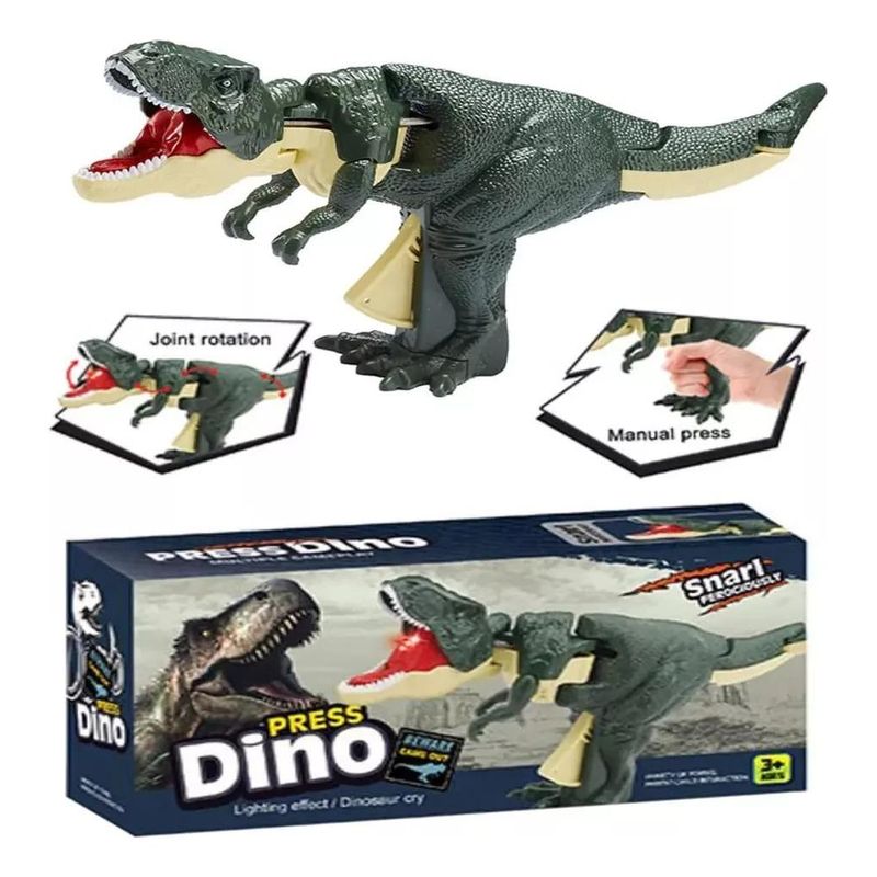 GENERICO - Dinosaurio T-Rex Articulado con Luz y Sonido para Niños