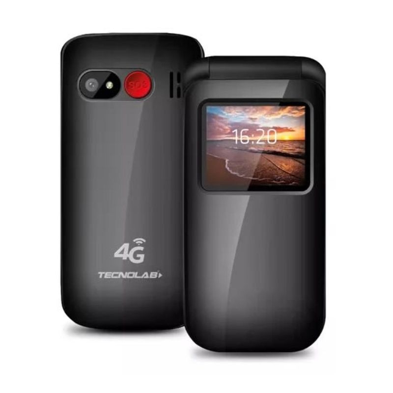 OWN - Telefono Senior Adulto Mayor Tipo Almeja 4G Negro
