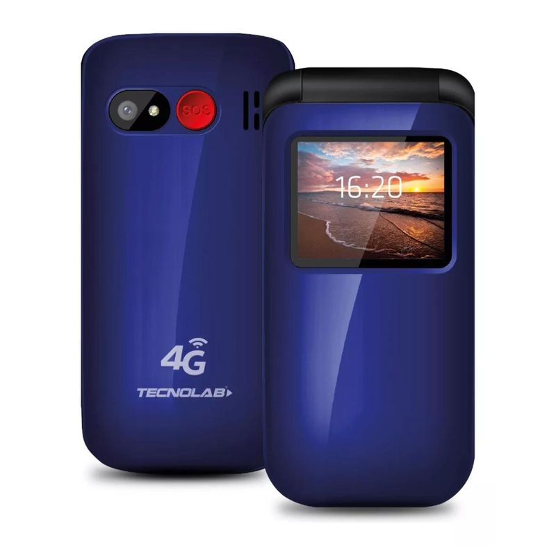 OWN - Telefono Senior Adulto Mayor Tipo Almeja 4G Azul