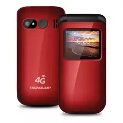 OWN - Telefono Senior Adulto Mayor Tipo Almeja 4G Rojo