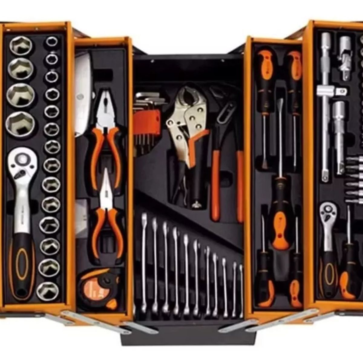 GENERICO - Caja De Herramientas Set 85 Piezas Plegable 5 Niveles Metal