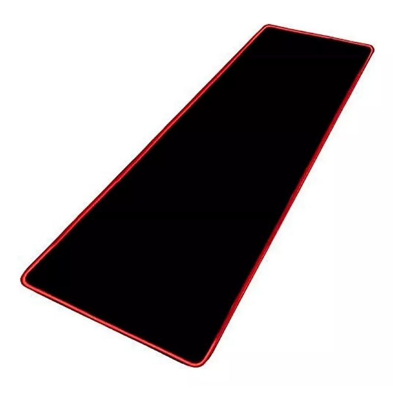GENERICO - Mouse Pad Gamer Negro Borde Rojo 70 X 30cm
