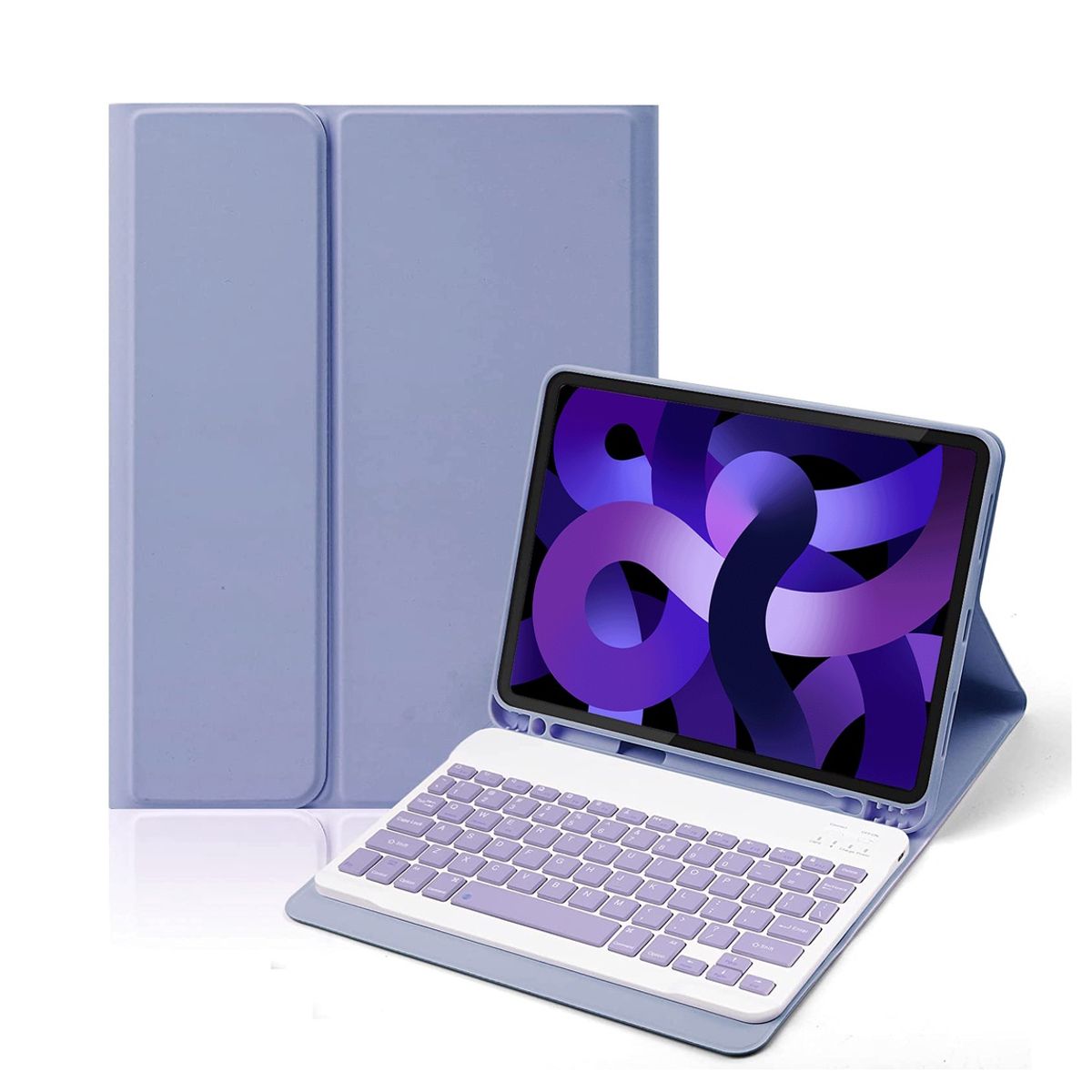 GENERICO - Funda para iPad 9, 8 ó 7 Gen.10.2" con Teclado y mouse color Purpura