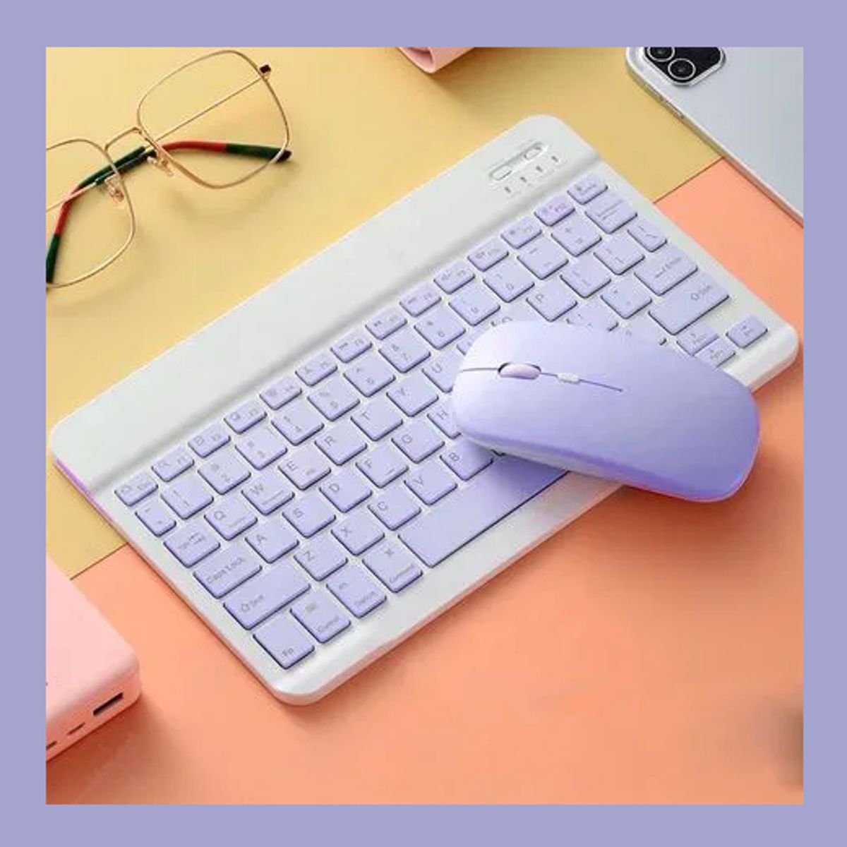 GENERICO - Funda para iPad 9, 8 ó 7 Gen.10.2" con Teclado y mouse color Purpura