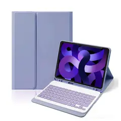 GENERICO - Funda para iPad 9 8 o 7 Gen 10.2" con Teclado y mouse color Purpura