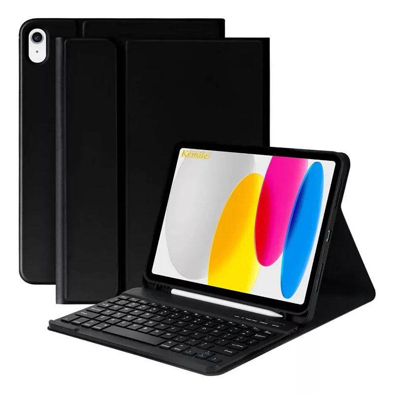 GENERICO - Funda para iPad 9 8 o 7 Gen 10.2" con Teclado y mouse color Purpura