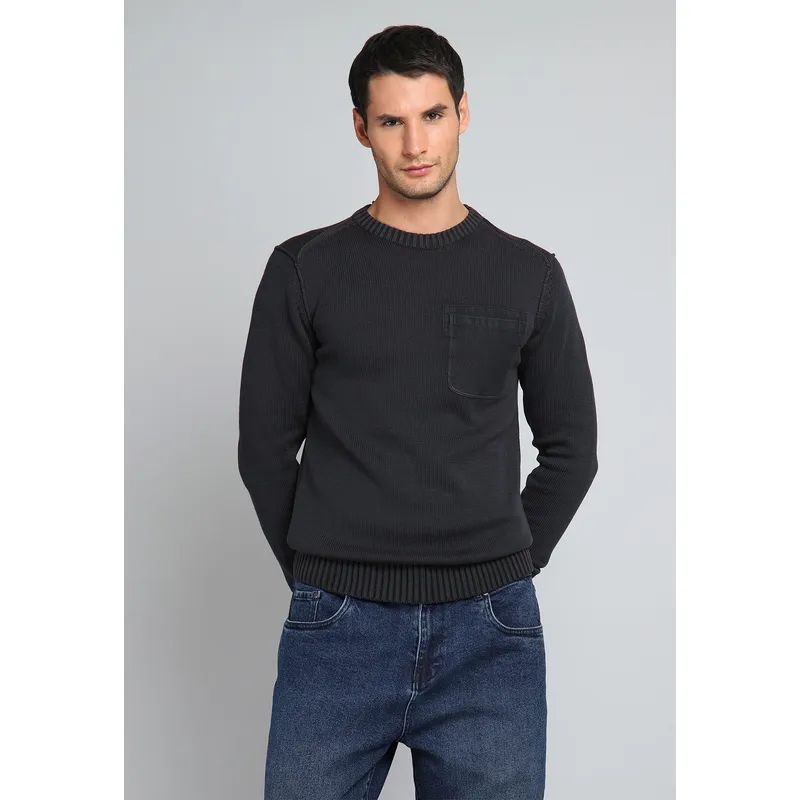 SOVIET - Sweater Cuello Redondo Stone Wash Soviet SOVIET