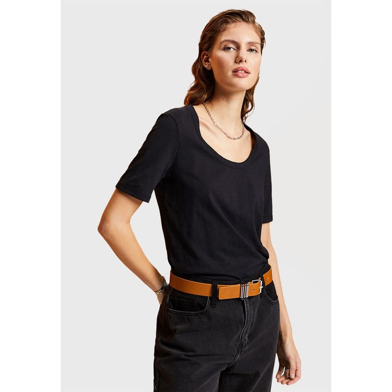 ESPRIT - Polera de Algodón con Escote en U Mujer Esprit ESPRIT
