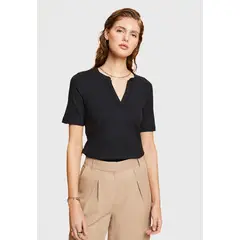 ESPRIT - Polera Cuello Tunecino Mujer