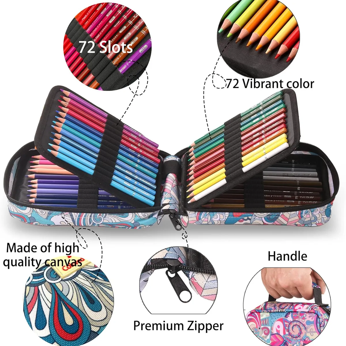 GENERICO - Estuche 72 lapices de colores KALOUR calidad premium