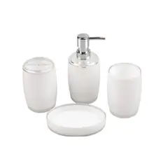 GENERICO - Juego de Accesorios de Vidrio Templado Para Baño 4 Piezas - Blanco