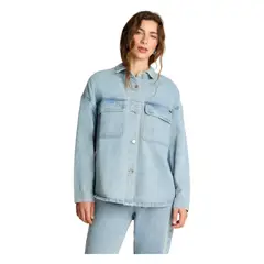 ACUARELA - Chaqueta Sobre Camisa Manga Larga Denim Celeste
