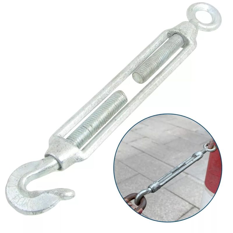 GENERICO - Tensor Ojo Gancho 1/2 M12 Galvanizado 5 Unidades Dicas