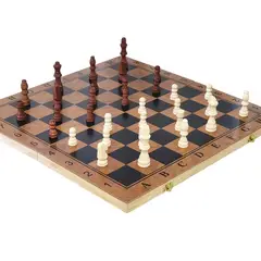 GENERICO - Juego de Madera 3 en 1: Ajedrez, Damas, Backgammon Plegable