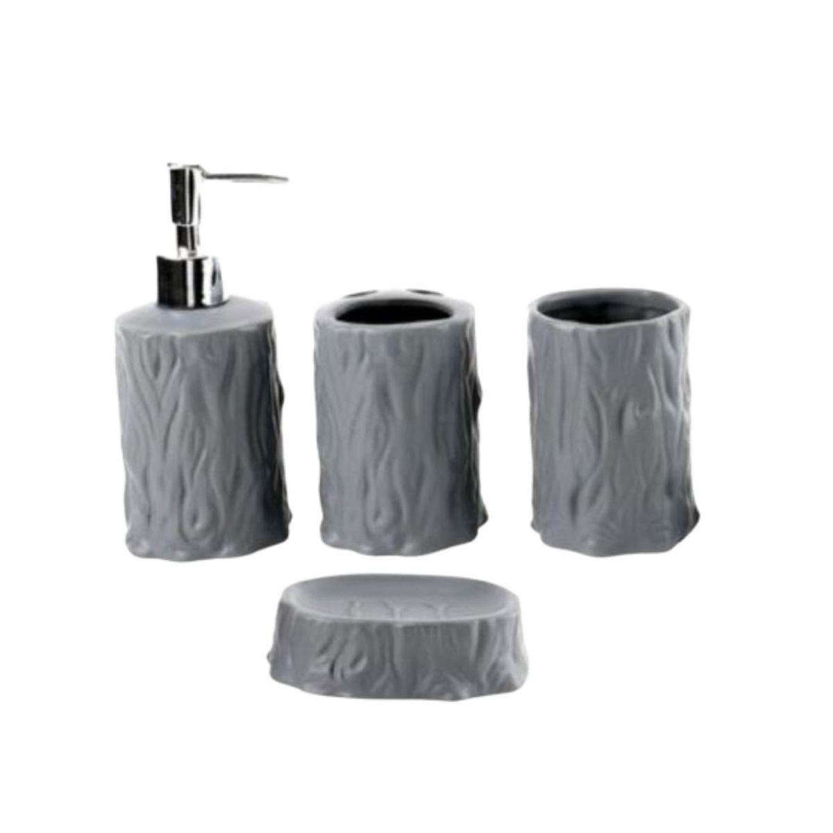 GENERICO - Juego de Accesorios de Cerámica Para Baño 4 Piezas - Madera